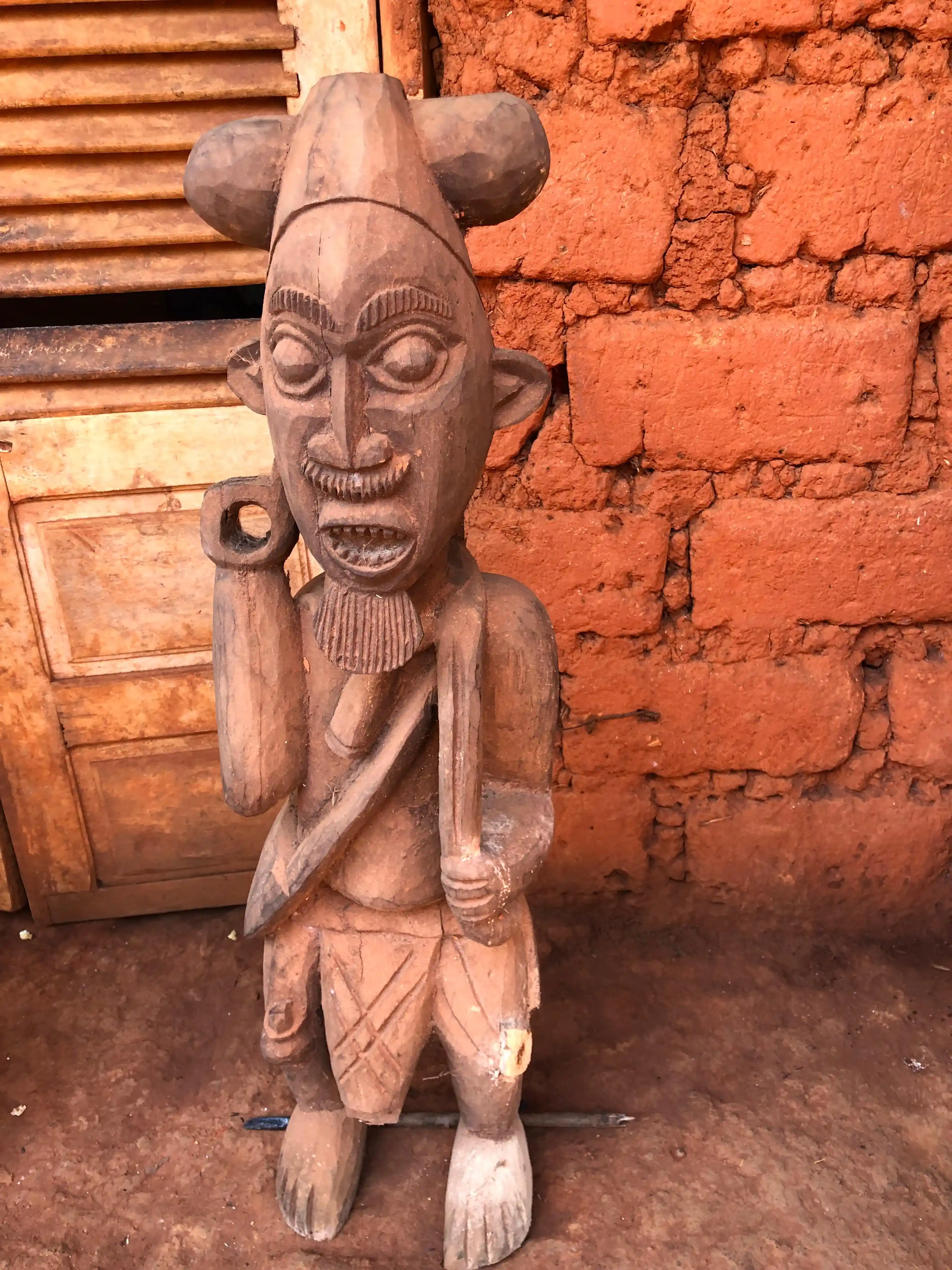 Bamileke carved wooden figure from Cameroon